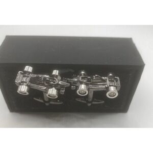 Murano Race Car Cufflinks Silver Tone Formula 1 Style w/ Box Dillard's $40